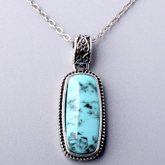 New Sterling Silver Handmade Polished Natural Turquoise Native Rope Necklace - Picture 6 of 16